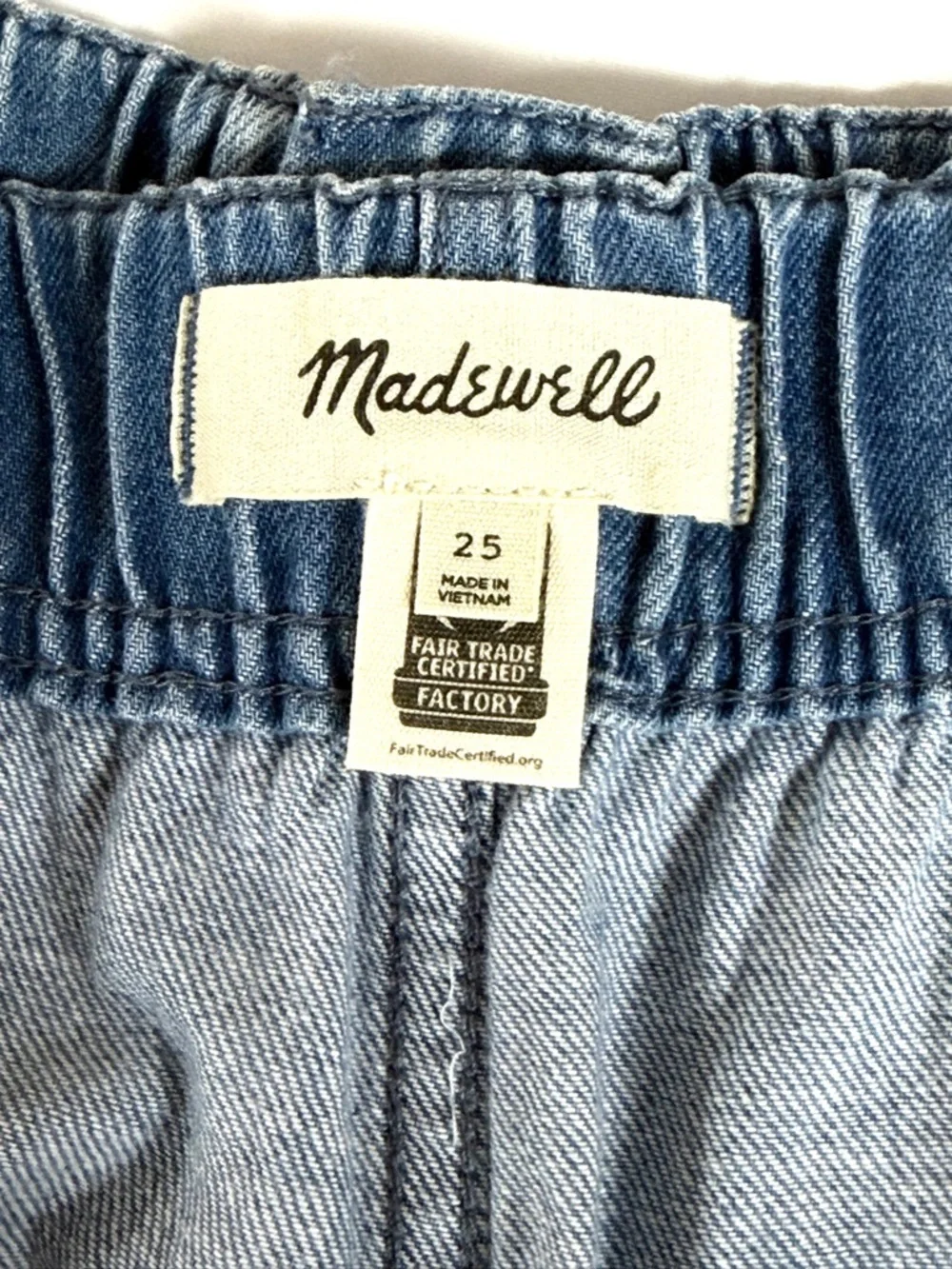 Madewell Denim Shorts 25 Paperbag Waist High Rise Blue Casual Summer Pockets - Picture 6 of 6